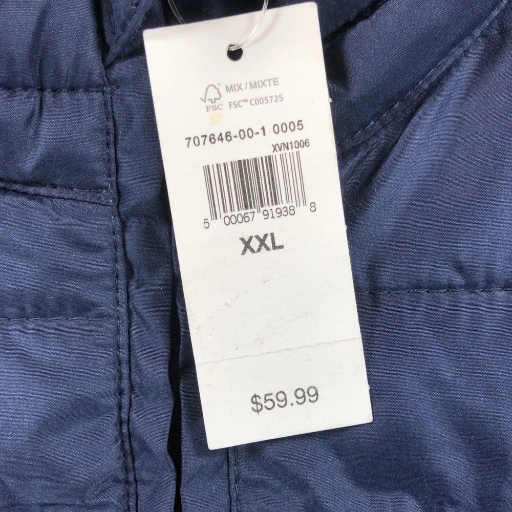 Gap Vest Adult 2XL XXL Burgundy Blue‎ Puffer Insulated Lightweight Jacket NEW